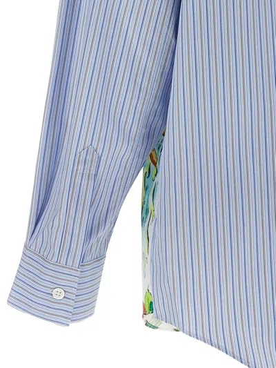 Comme Des Garçons Shirt Comme Des Garcons Shirt Patterned Inserts Shirt In Blue