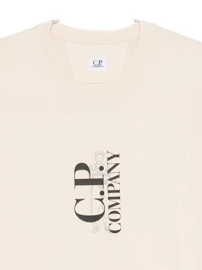 C.p. Company Cp Company Logo T Shirt Pistachio Shell In Neutral
