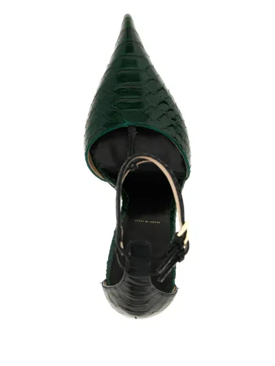 Tom Ford T-bar Ankle Strap Pointed Toe Pumps In Green