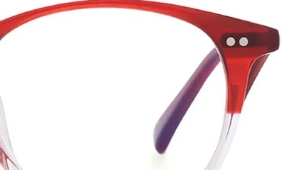 Diff Jaxson 51mm Square Blue Light Blocking Glasses In Red