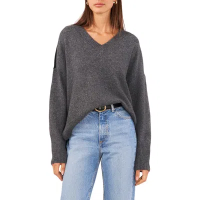 Vince Camuto Contrast High-low Sweater In Gray