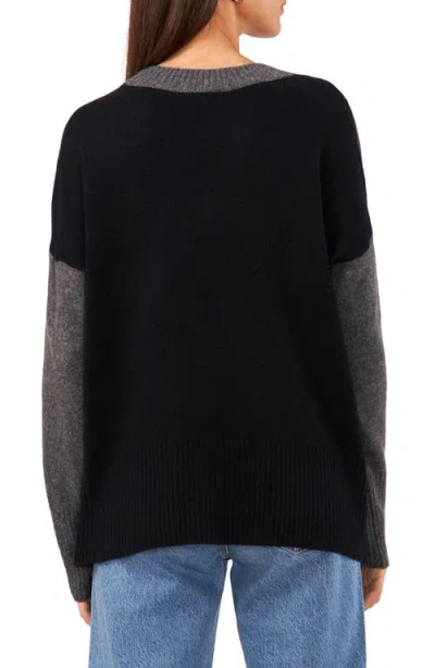 Vince Camuto Contrast High-low Sweater In Gray