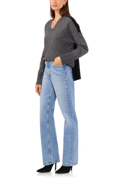 Vince Camuto Contrast High-low Sweater In Gray