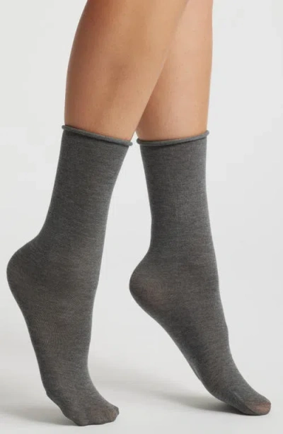 Oroblu Cheryl Quarter Socks In Grey Melange
