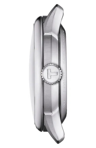 Tissot Chemin Des Tourelles Powermatic 80 Leather Strap Watch, 34mm In Silver