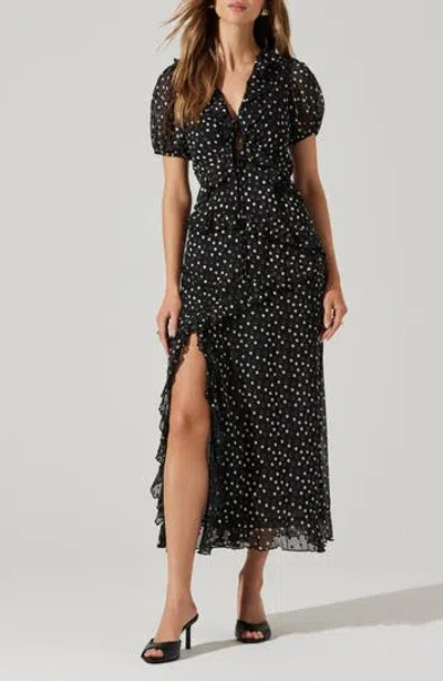 Astr The Label Bennet Polka Dot Dress In Black