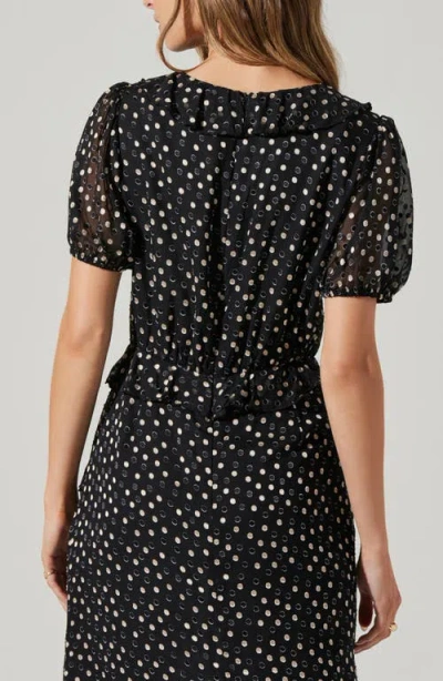 Astr The Label Bennet Polka Dot Dress In Black