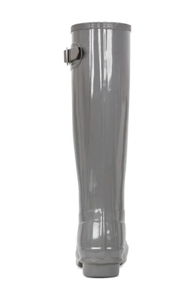 Hunter Refined Tall Gloss Waterproof Rain Boot In Gray