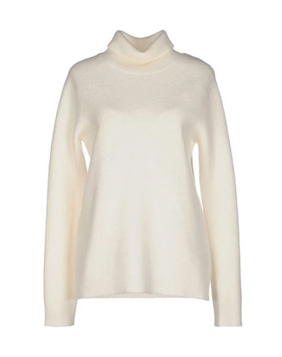 Dkny Pure Sheer Pinstripe Turtleneck In White