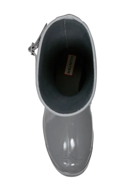 Hunter Refined Tall Gloss Waterproof Rain Boot In Gray