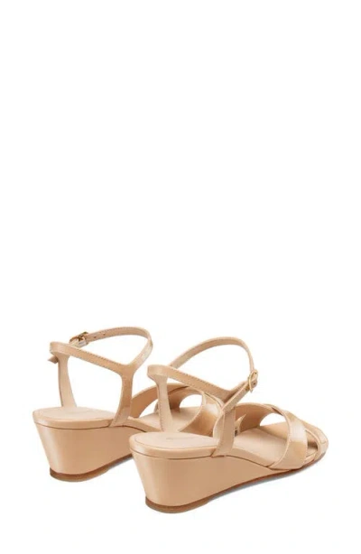 Stuart Weitzman Dayna Ankle Strap Wedge Sandal In Brown