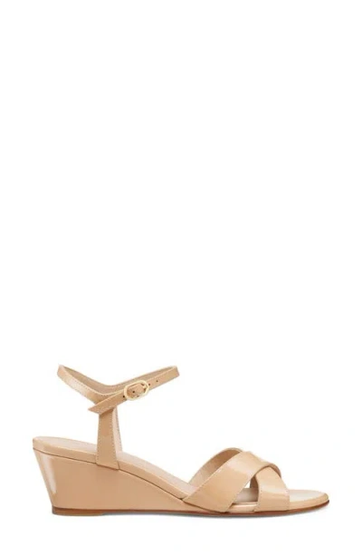 Stuart Weitzman Dayna Ankle Strap Wedge Sandal In Brown