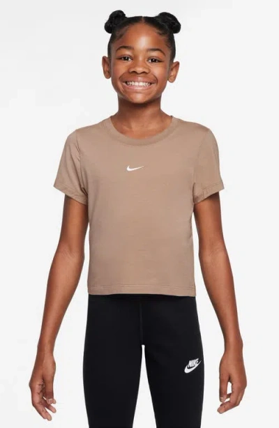 Nike Kids' Sportswear Crop T-shirt In Brown