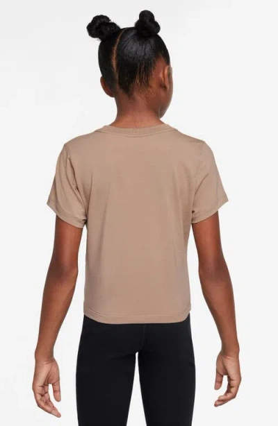 Nike Kids' Sportswear Crop T-shirt In Brown