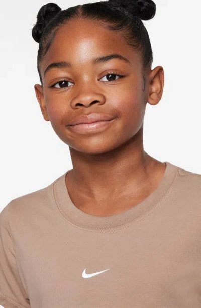 Nike Kids' Sportswear Crop T-shirt In Brown