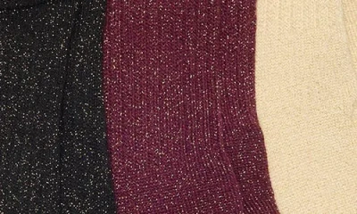 Nordstrom Rack Assorted 3-pack Bow Back Glitter Demi Crew Socks In Multi