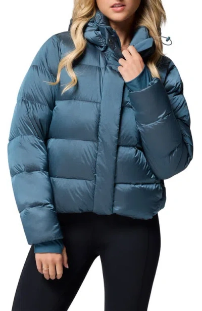 Columbia Amaze Puff Hooded Puffer Jacket In Blue