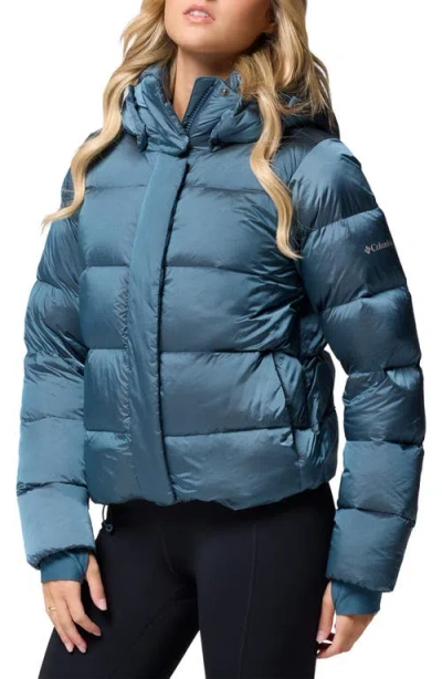 Columbia Amaze Puff Hooded Puffer Jacket In Blue