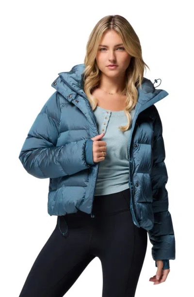 Columbia Amaze Puff Hooded Puffer Jacket In Blue