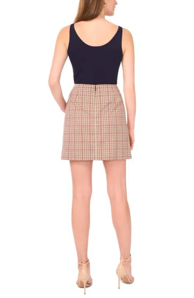 1.state Tailored Button Front Miniskirt In Multi