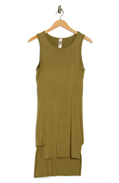 Go Couture High/low Jersey Minidress In Green