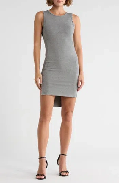 Go Couture High/low Jersey Minidress In Gray