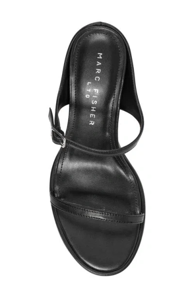 Marc Fisher Ltd Women's Alonde Leather High Heel Slide Sandals In Black