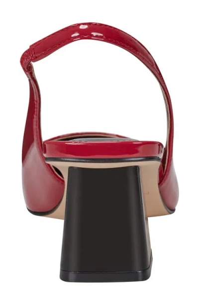 Marc Fisher Mirrored Block Heel Slingback Pump In Red