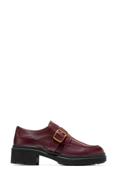Cole Haan Women's Carlitta Monk Strap Lug Oxford Loafers In Burgundy