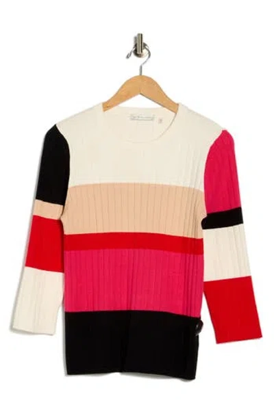 Elie Tahari The Remy Ribbed Colorblock Sweater In Multi