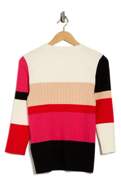 Elie Tahari The Remy Ribbed Colorblock Sweater In Multi