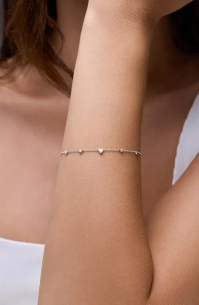 Bony Levy 18k White Gold Diamond Station Bracelet In Metallic