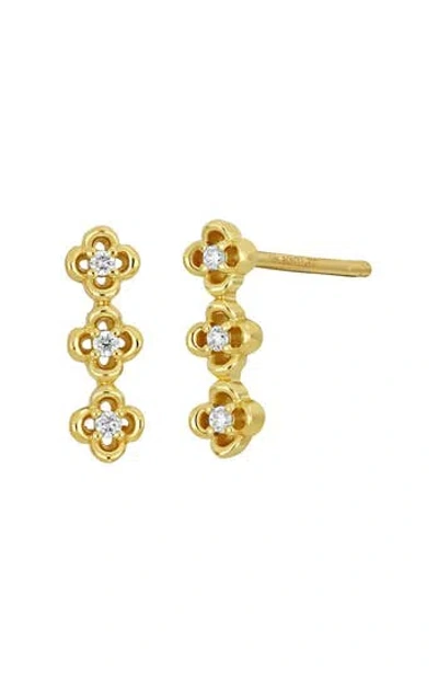 Bony Levy Mykonos 18k Yellow Gold Diamond Quatrefoil Stud Earrings In Gold