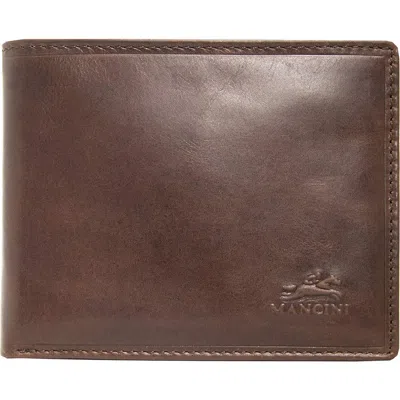 Mancini Boulder Rfid Billfold Wallet With Passcase In Brown