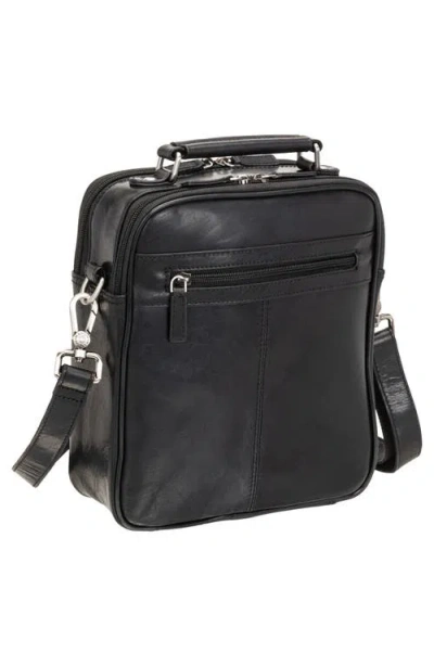 Mancini Buffalo Double Compartment Bag In Black