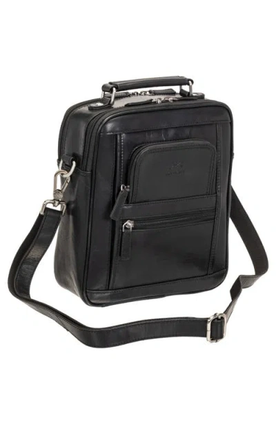 Mancini Buffalo Double Compartment Bag In Black