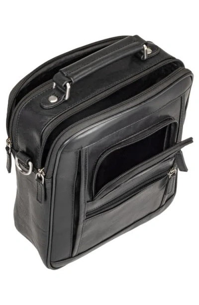Mancini Buffalo Double Compartment Bag In Black