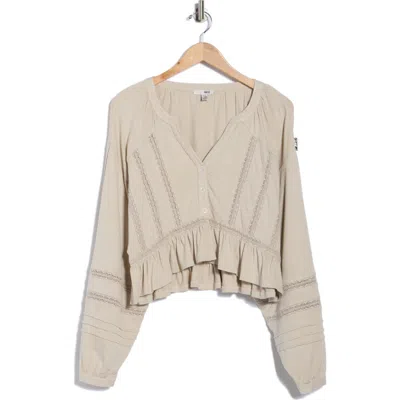 Amuse Society It's Showtime Knit Button-up Shirt In Neutral