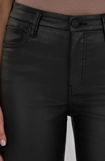 Kut From The Kloth Meg High Rise Wide Leg Coated Canvas Pants In Chocolate In Black