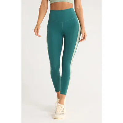 Zella Studio Luxe Colorblock High Waist 7/8 Leggings In Green