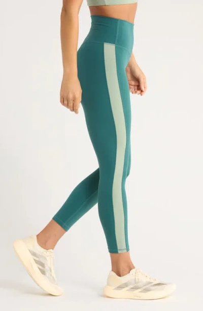 Zella Studio Luxe Colorblock High Waist 7/8 Leggings In Green