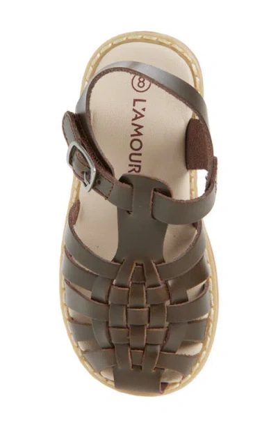 L'amour Kids' Avery Fisherman Sandal In Brown
