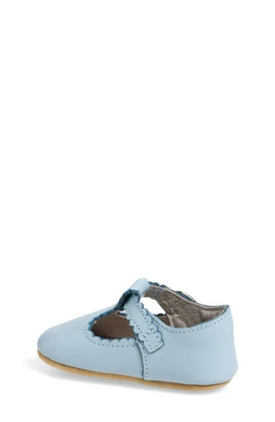 L'amour Kids' Elodie Scallop T-strap Flat In Blue