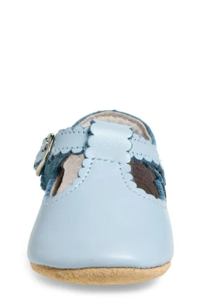 L'amour Kids' Elodie Scallop T-strap Flat In Blue