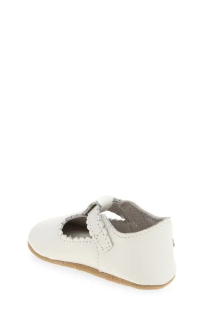 L'amour Kids' Elodie Scallop T-strap Flat In White