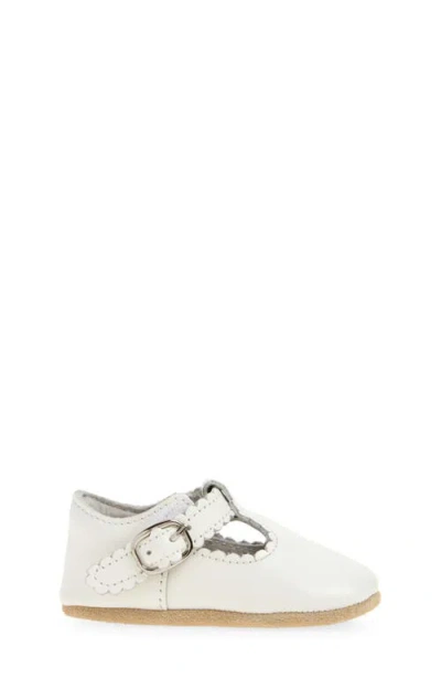 L'amour Kids' Elodie Scallop T-strap Flat In White