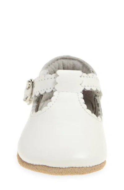 L'amour Kids' Elodie Scallop T-strap Flat In White