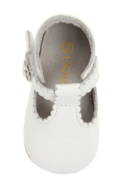 L'amour Kids' Elodie Scallop T-strap Flat In White