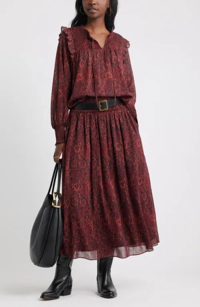 Treasure & Bond Smock Yoke Top In Brown