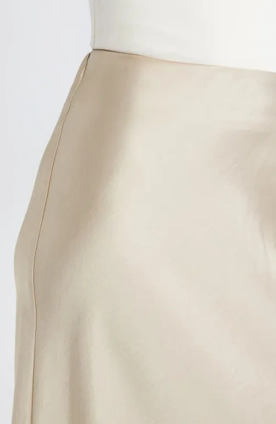 Open Edit Satin Midi Skirt In Neutral